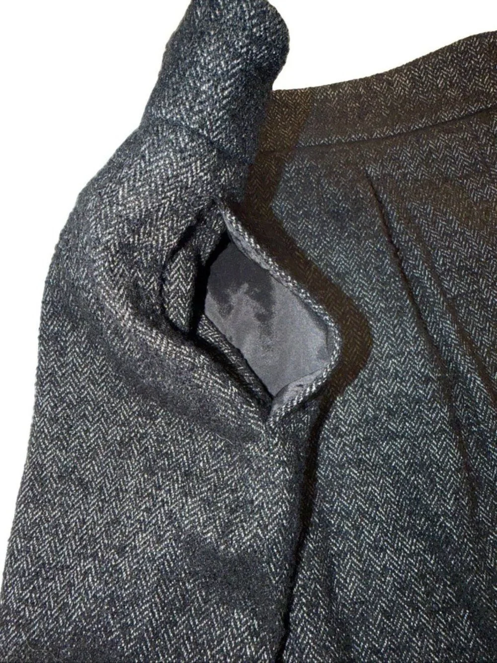 Ann Taylor Pencil Skirt Tweed Wool Blend Lined Back Zip Sz 6 Black White Pockets